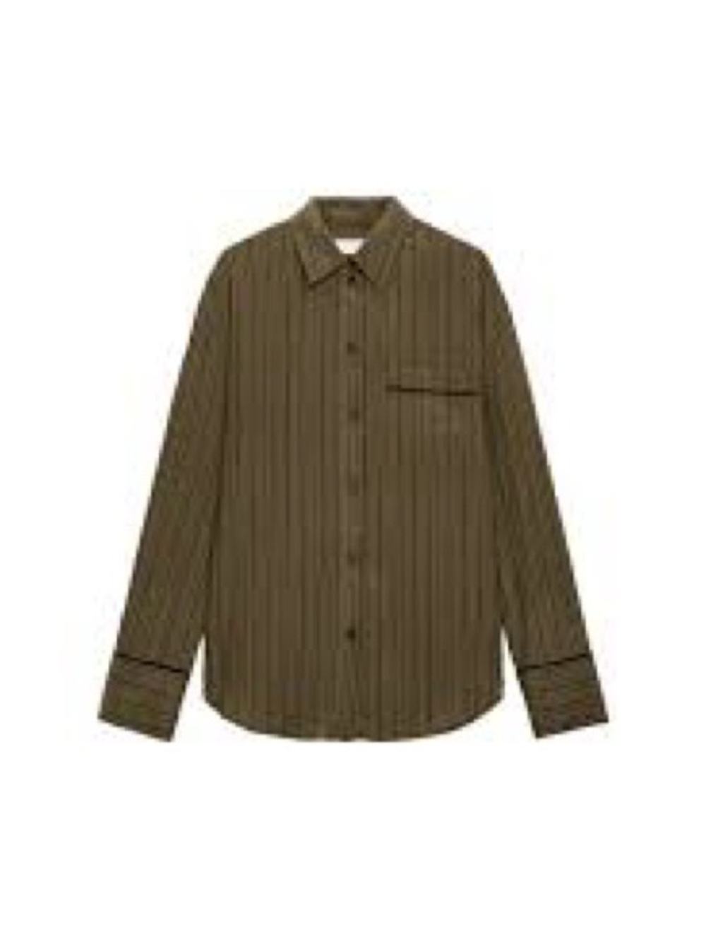 Women’s  Olive Brown Stripe Button-Up Set